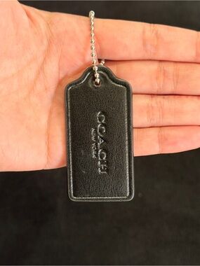 2.5" Medium Modern Coach Leather Key Fob Bag Charm Keychain Hang Tag/Hangtag